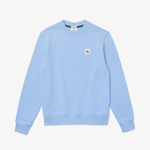 LACOSTE L!VEスクエア織ネームクルーネックスウェット