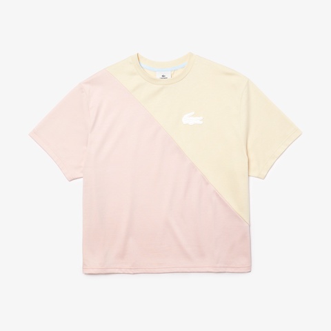LACOSTE L!VE バイカラーボクシーフィットTシャツ