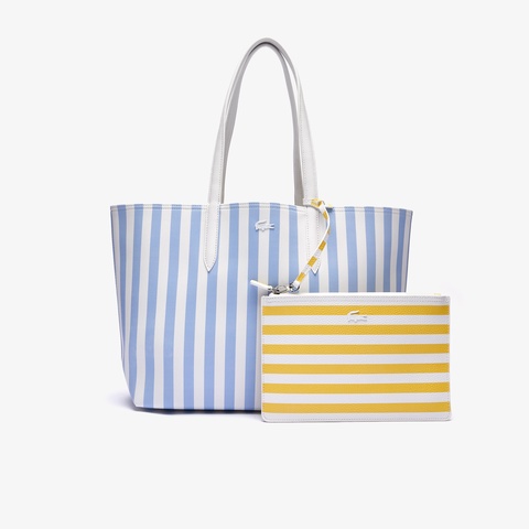 アンナ シーズナル リバーシブルストライプトートバッグ