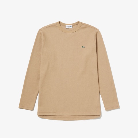 ワッフルクルーネックロングTシャツ