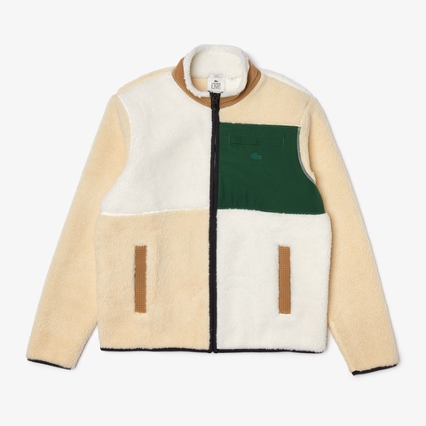 LACOSTE L!VEパネル配色フリースジャケット