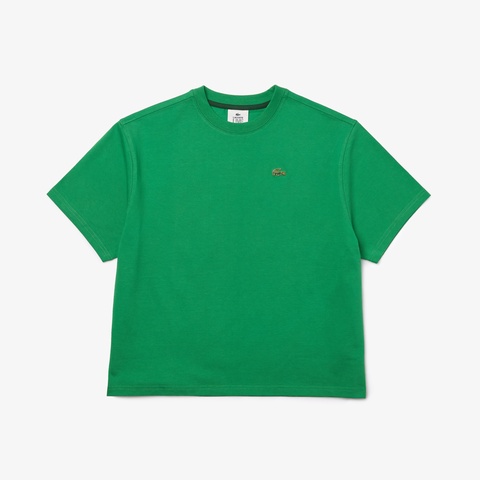 LACOSTE L!VEレディースメタルバッジTシャツ