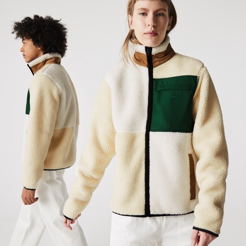 LACOSTE L!VEパネル配色フリースジャケット