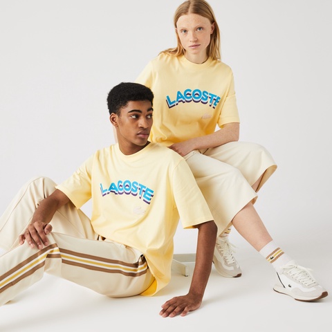 LACOSTE L!VEアーチネームルーズフィットTシャツ