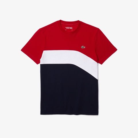 アシンメトリー切り替えコットンドライTシャツ