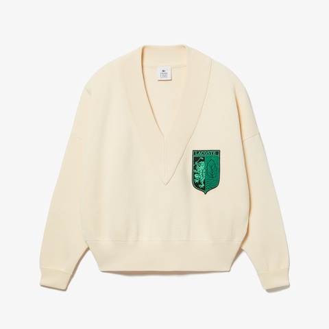 LACOSTE L!VEローゲージワイドVネックセーター