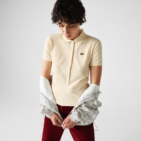 LACOSTE L!VE6つボタンメタルワニロゴバッジポロシャツ