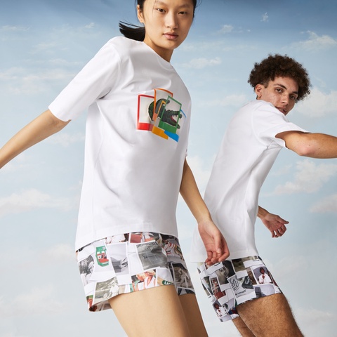 LACOSTE L!VE POLAROIDコラボプリントTシャツ