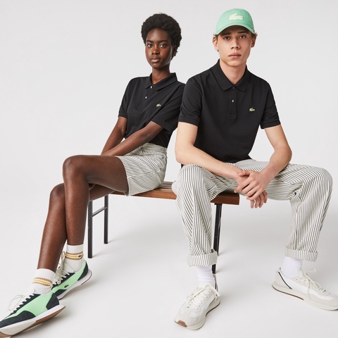 LACOSTE L!VEメタルバッジプレーンポロシャツ