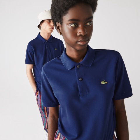 LACOSTE L!VEメタルバッジプレーンポロシャツ