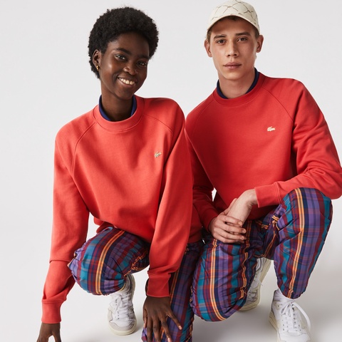 LACOSTE L!VEメタルバッジクルーネックスウェット