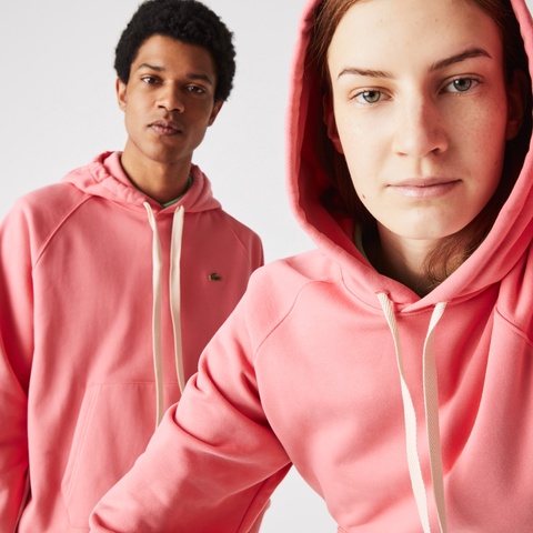 LACOSTE L!VEメタルワニロゴバッジスウェットパーカ