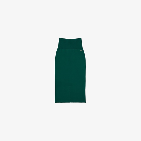 LACOSTE L!VE フロントスリットスリムスカート