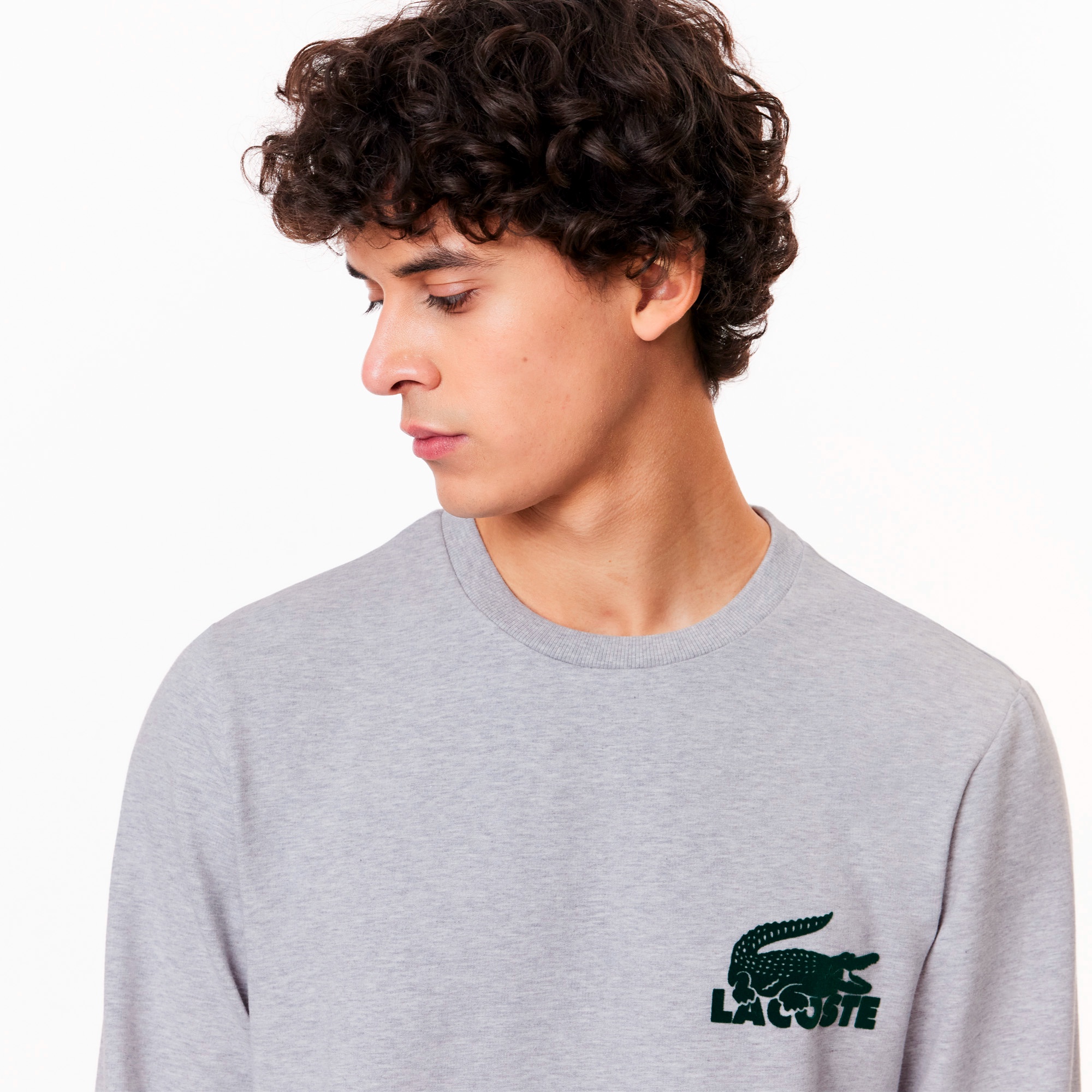 フロッキープリントコットンブレンドスウェットシャツ