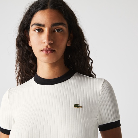 LACOSTE L!VE コントラストリブTシャツ