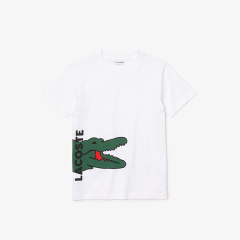 ボーイズサイドワニロゴクルーネックTシャツ