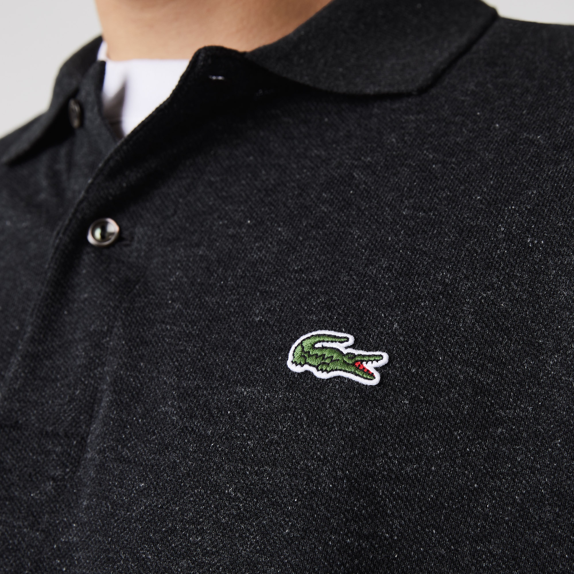 長袖 リブ カラ-ポロシャツ L1313 (杢・長袖)