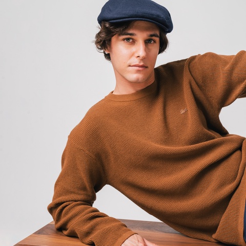 ワッフルニットロングスリーブTシャツ