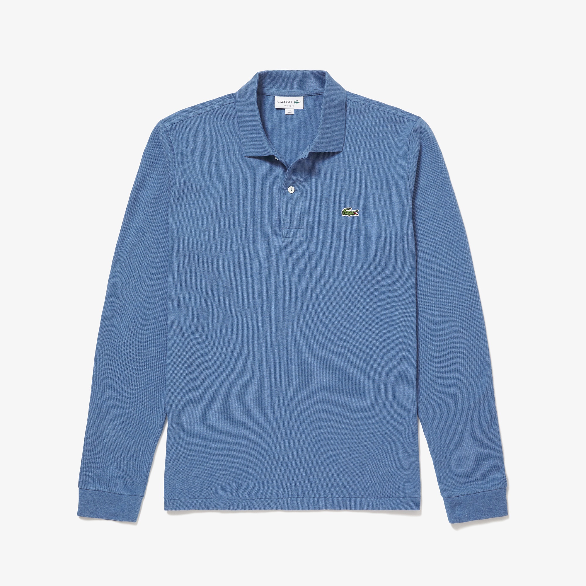 長袖 リブ カラ-ポロシャツ L1313 (杢・長袖)