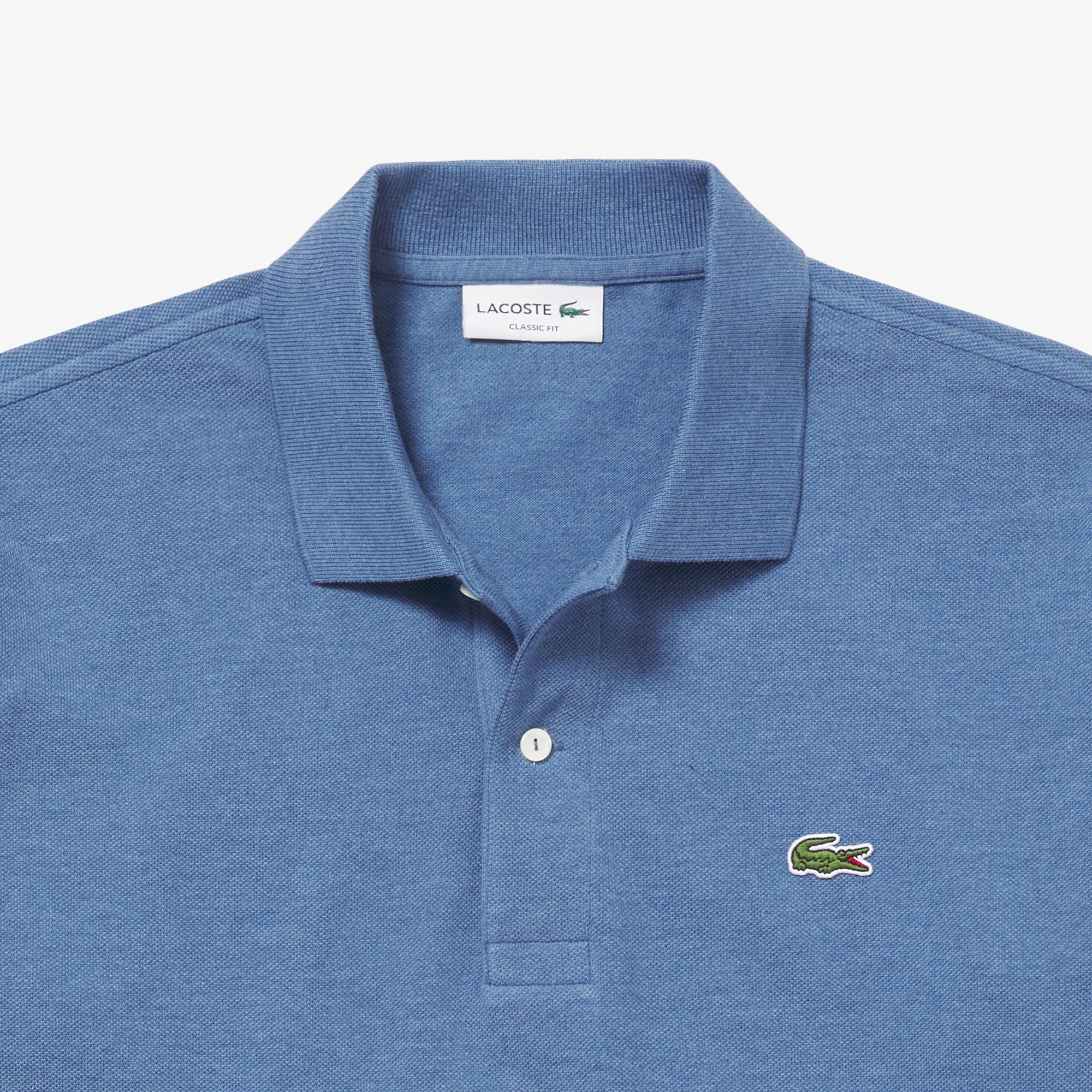 長袖 リブ カラ-ポロシャツ L1313 (杢・長袖)