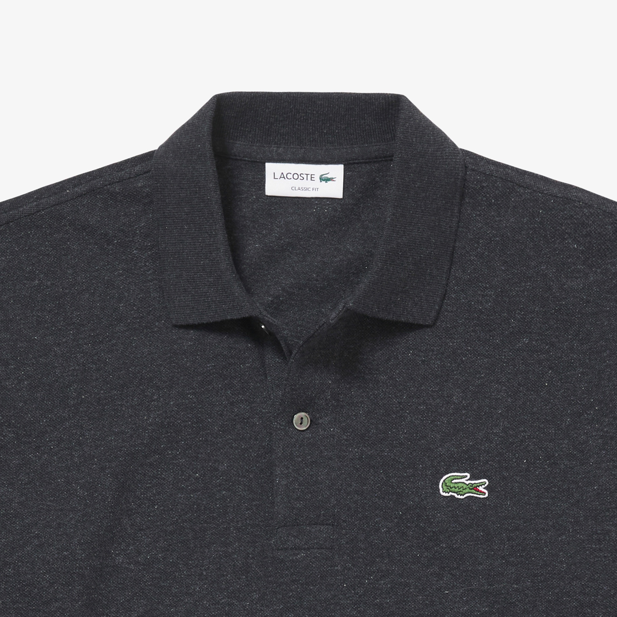 長袖 リブ カラ-ポロシャツ L1313 (杢・長袖)