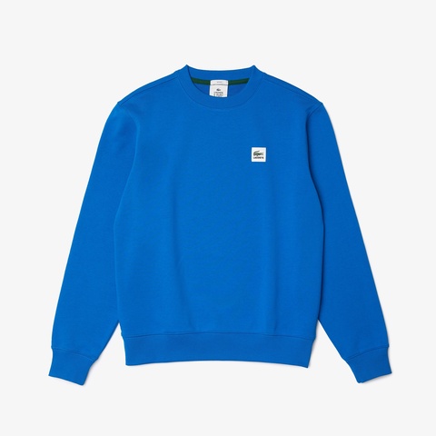 LACOSTE L!VEスクエア織ネームクルーネックスウェット