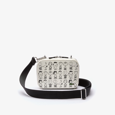 『Peanuts x Lacoste』プリントレザーショルダーバッグ