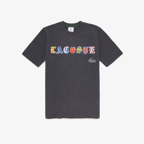 LACOSTE L!VE マルチカラーオールドイングリッシュネームTシャツ