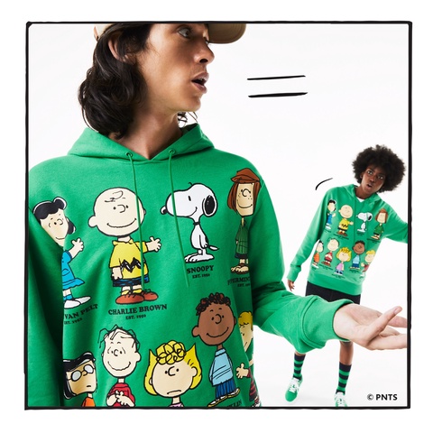 『Peanuts x Lacoste』ユニセックスオーガニックコットンスウェットパーカ