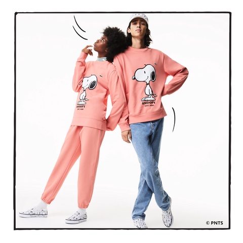 『Peanuts x Lacoste』ユニセックスオーガニックコットンクルーネックスウェット