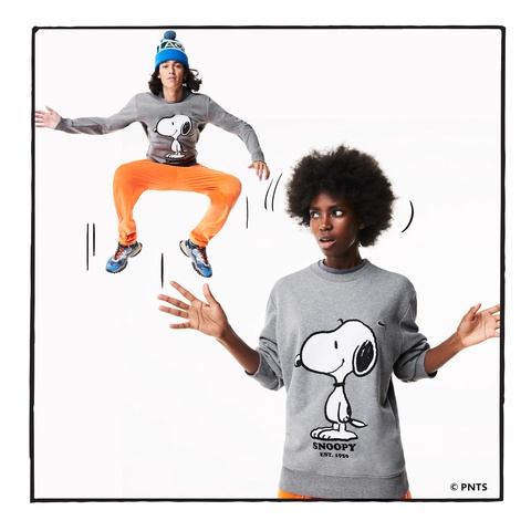 『Peanuts x Lacoste』ユニセックスオーガニックコットンクルーネックスウェット