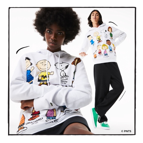 『Peanuts x Lacoste』ユニセックスオーガニックコットンスウェットパーカ