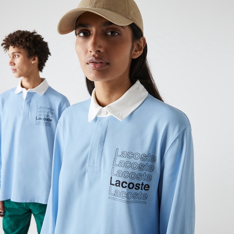 LACOSTE L!VE ネームプリントラガーシャツ