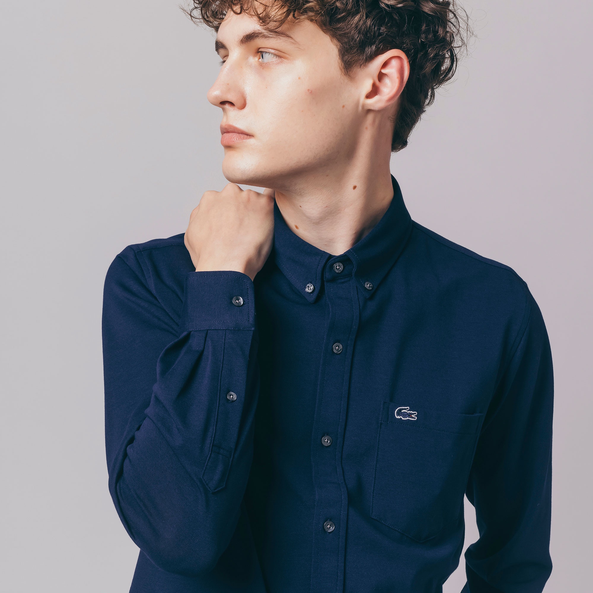 クールマックスブレンド鹿の子地シャツ