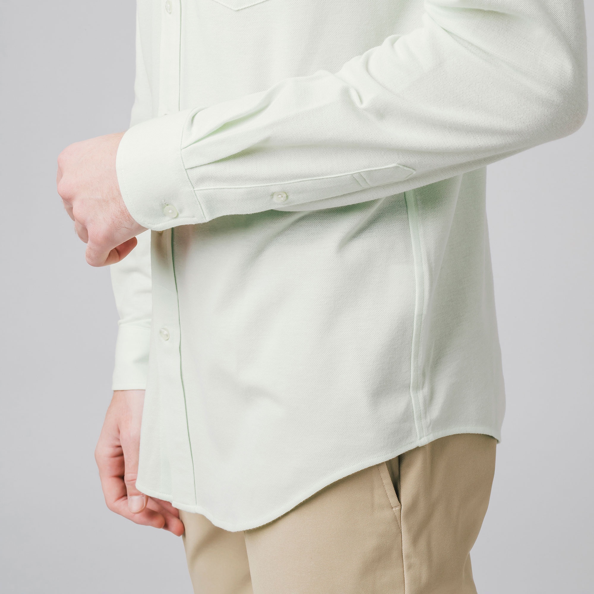 クールマックスブレンド鹿の子地シャツ