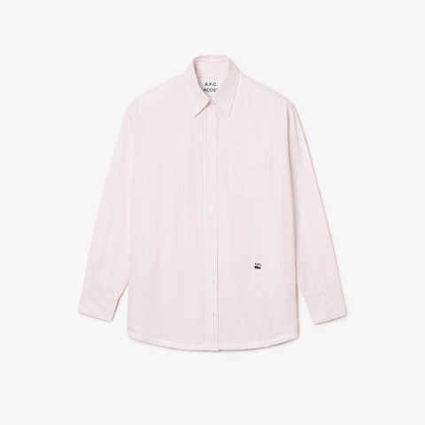 『Lacoste x A.P.C.』 レディースコットンオックスフォードストライプシャツ