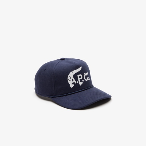 『Lacoste x A.P.C.』 オーガニックコットン鹿の子地スナップバックキャップ