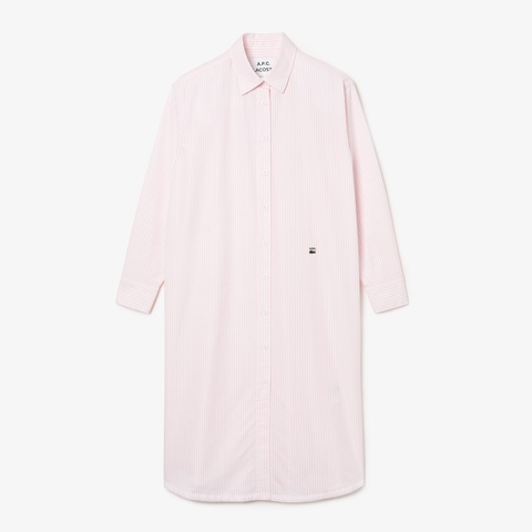 『Lacoste x A.P.C.』 レディースコットンオックスフォードストライプシャツドレス