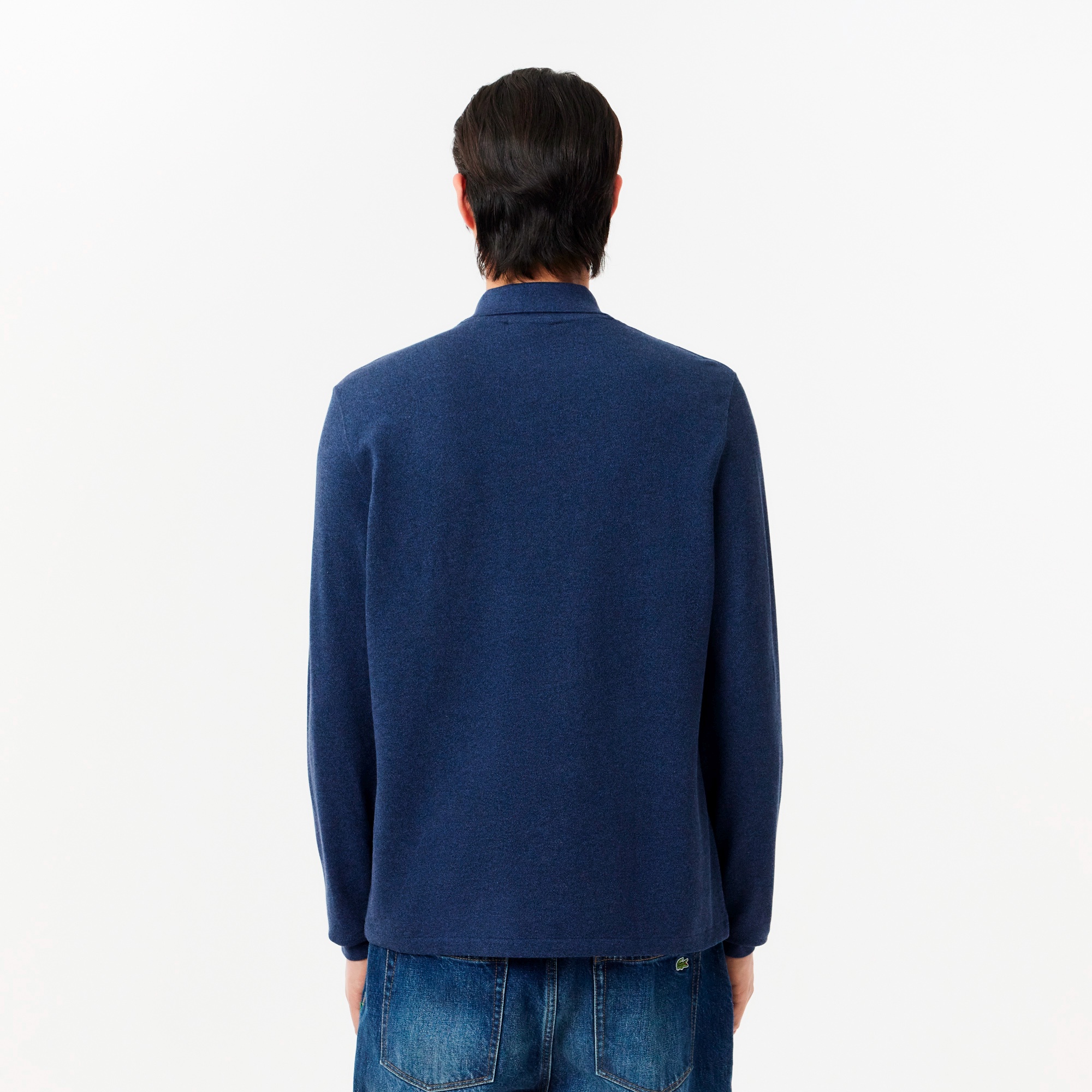 長袖 リブ カラ-ポロシャツ L1313 (杢・長袖)