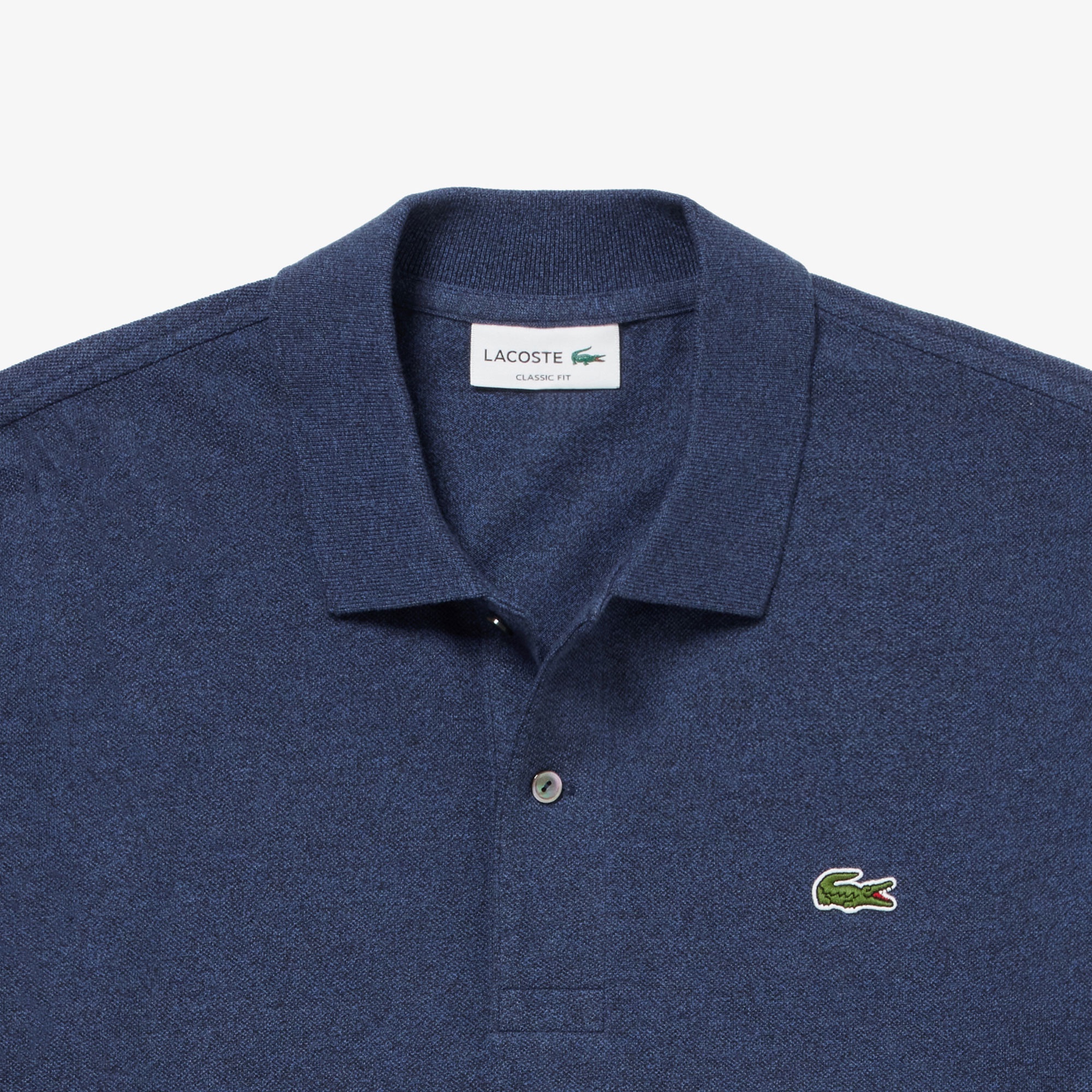 長袖 リブ カラ-ポロシャツ L1313 (杢・長袖)