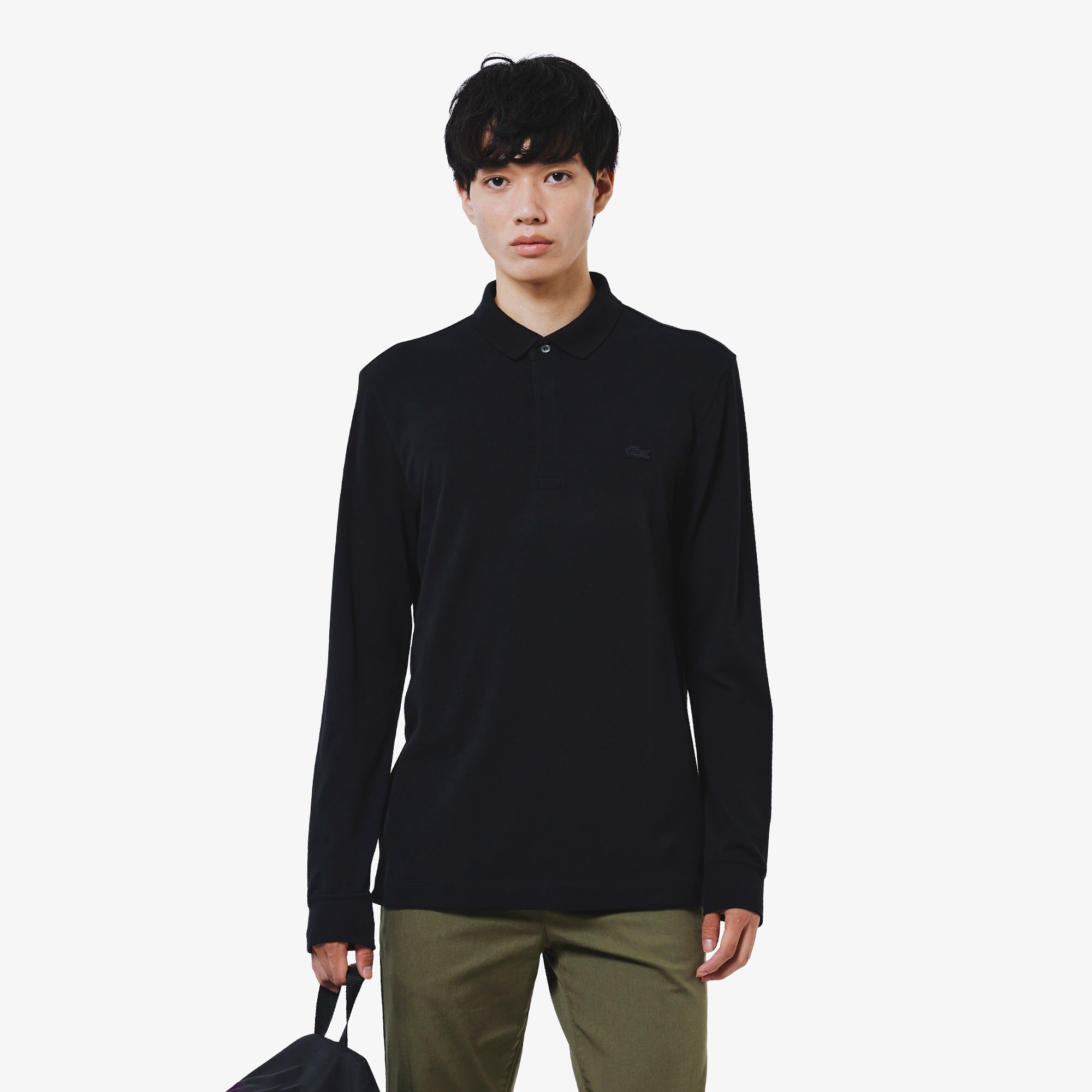 比翼フロントロングスリーブポロシャツ