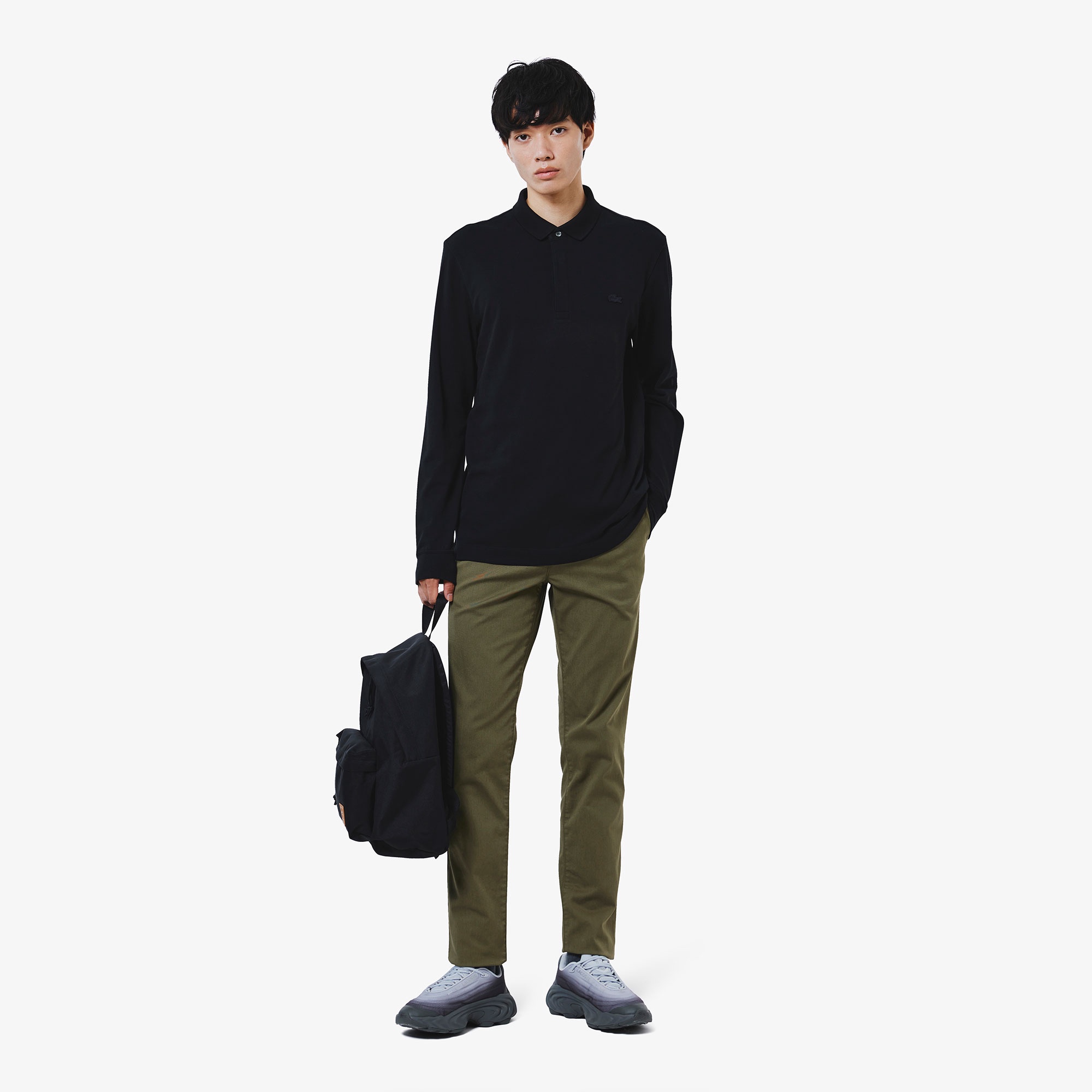 比翼フロントロングスリーブポロシャツ