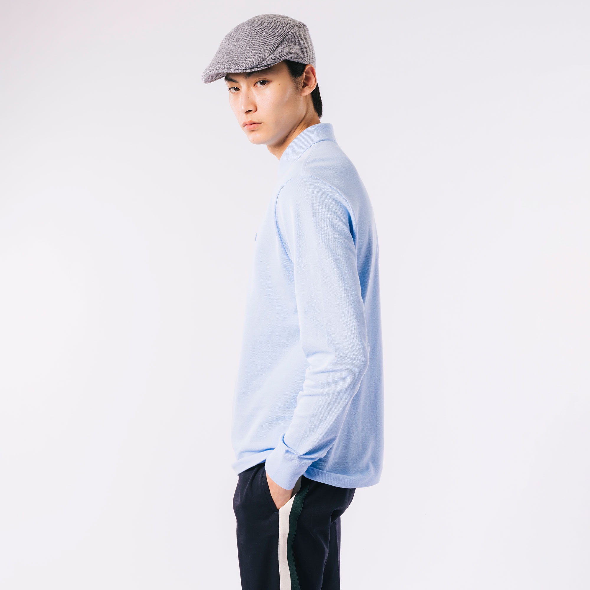 比翼フロントロングスリーブポロシャツ