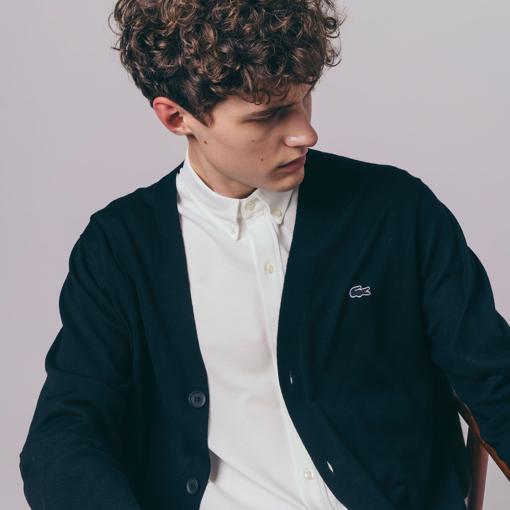 ウォッシャブルウールVネックニットカーディガン