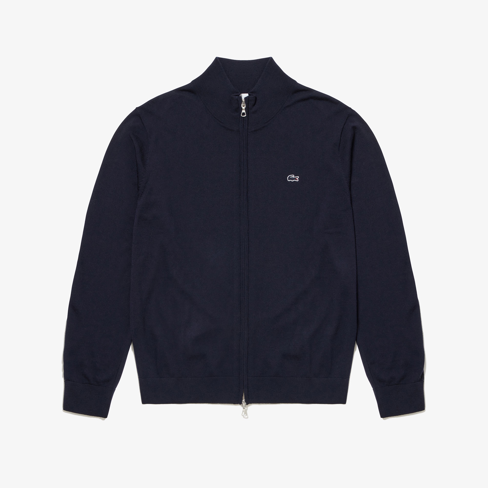 ウォッシャブルウールジップアップニットセーター