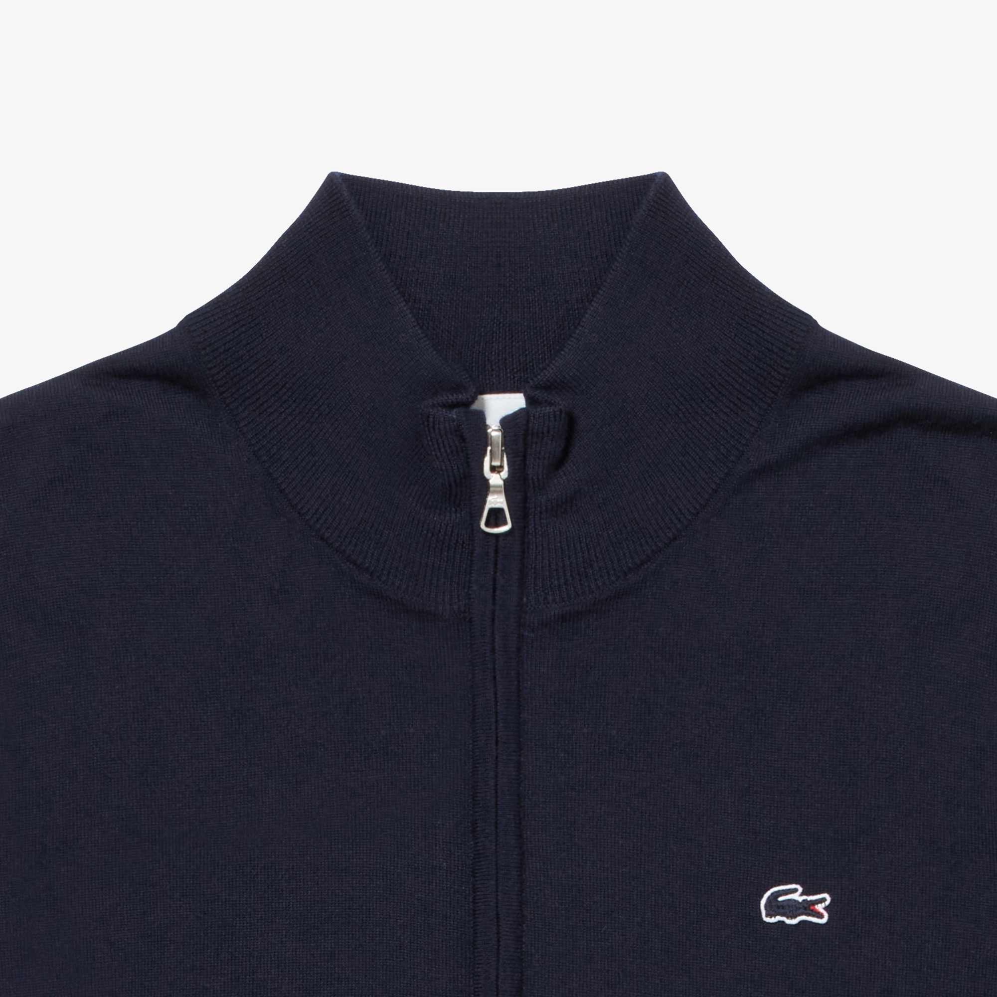 ウォッシャブルウールジップアップニットセーター