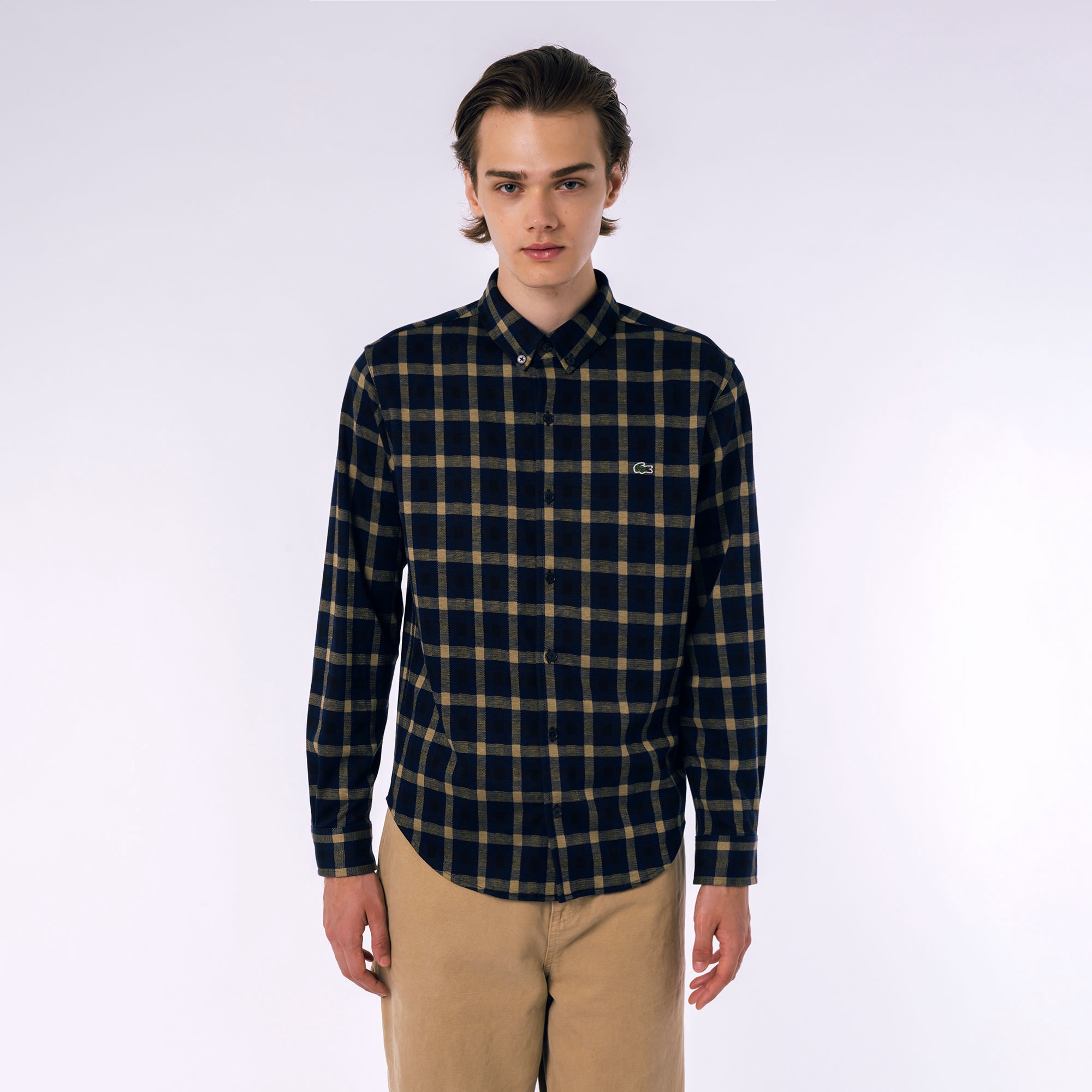 チェックジャージシャツ