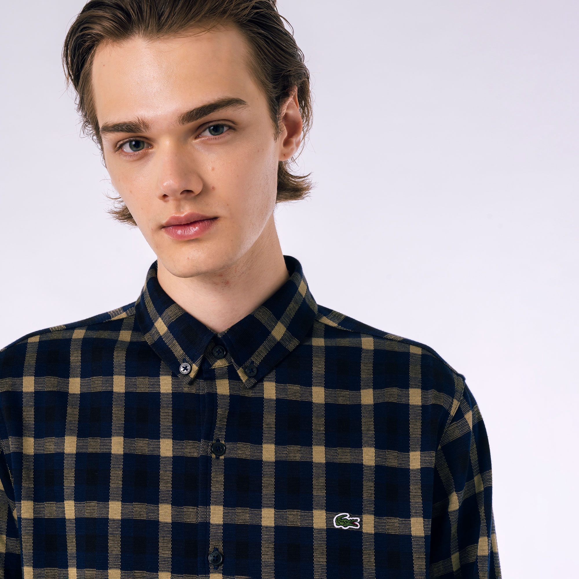 チェックジャージシャツ