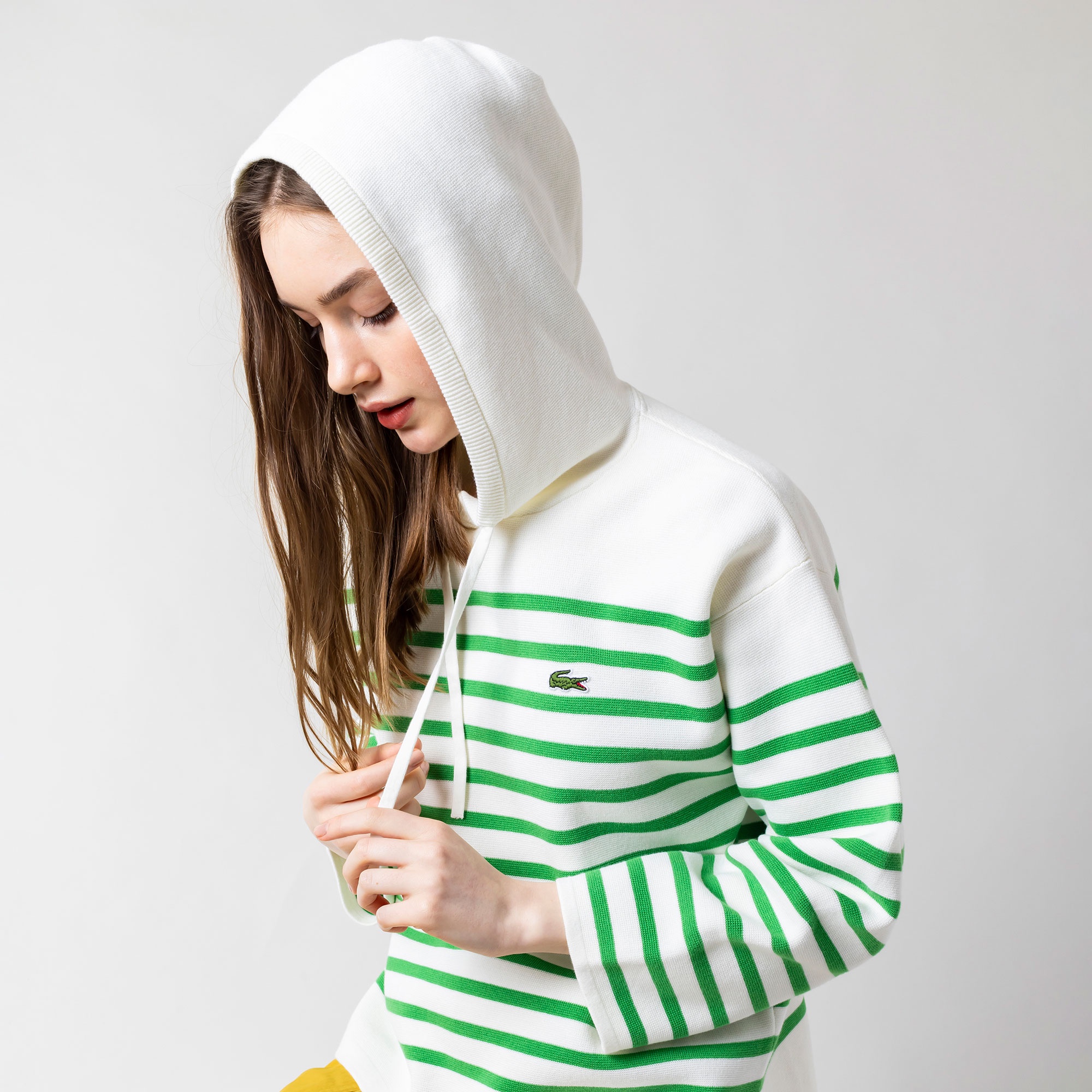 ミラノリブニットボーダーフーディー