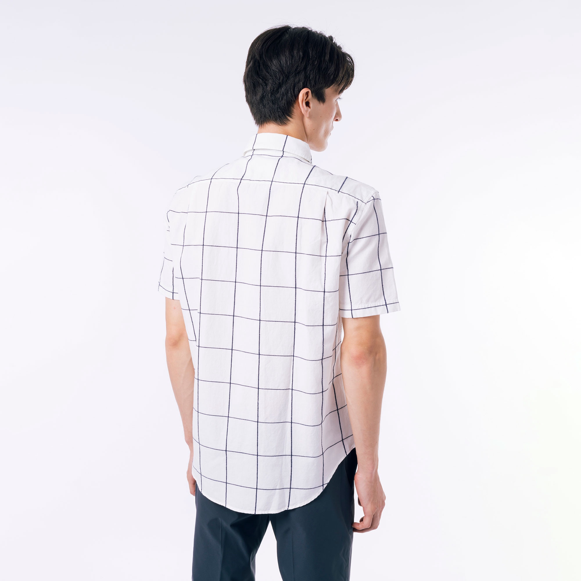 立体ウィンドウペーンボタンダウンシャツ